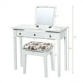 thumbnail image 2 of Costway Coiffeuse avec Miroir à Rabat, 3 Tiroirs, 7 Compartiments, Bureau de Maquillage, 2 of 10