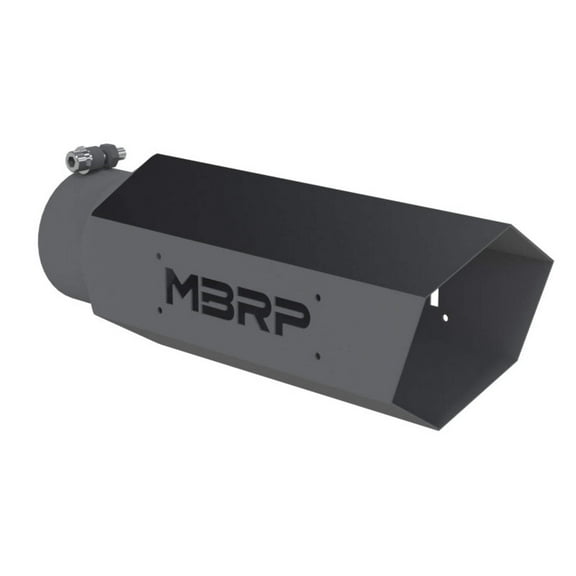 MBRP 4" ID Inlet 16" Length w/o Logo Black Coated Universal 5" Hex Tip - T5165BLK