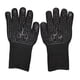 thumbnail image 3 of Guantes para parrilla de barbacoa, resistentes al calor, aislantes, ignífugos, de silicona para cocinar en horno. negro, 3 of 9