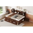 thumbnail image 6 of Full Size Captain Bed with Storage Bedside Cabinets& four drawers, Daybed with Underbed Storage Cabinet, Antique Brown, 6 of 9