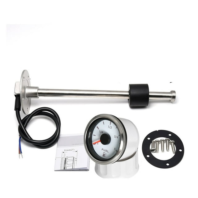 52mm Marine Boat Car Point Fuel Tank Level Gauge 0-190 Fuel Float Sensor + Fuel Level Gauge 7 Color LED Oil Tank Indicator ,High Sensitivity & Precision