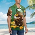 thumbnail image 3 of Sikiie Tree Frog Sitting On Sunflowes Print Men's Hawaiian Shirt, Summer Beach Button Pocket Short Sleeve T-Shirt,X-Large, 3 of 7