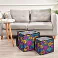 thumbnail image 6 of Home Organizer Foldable Fabric Storage Bin With Handle Colorful Wildflowers, 6 of 7
