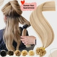 thumbnail image 4 of Benehair Russian Keratin Nail-U-Tip Hair Pre Bonded Remy Human Hair Extensions 1g US Fusion 16"-24", 4 of 11