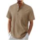 thumbnail image 1 of Mens Casual Manga Corta Botón Abajo Camisas, Verano Color Sólido, Cuello de Soporte Bolsillo Camisa Turndown, 1 of 9