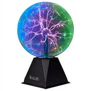 Katzco Colorful 8 Inch Plasma Ball, Vacuum Pressurized Glass Globe, Multicolored, Nebula, Thunder Lightning, Plug-in