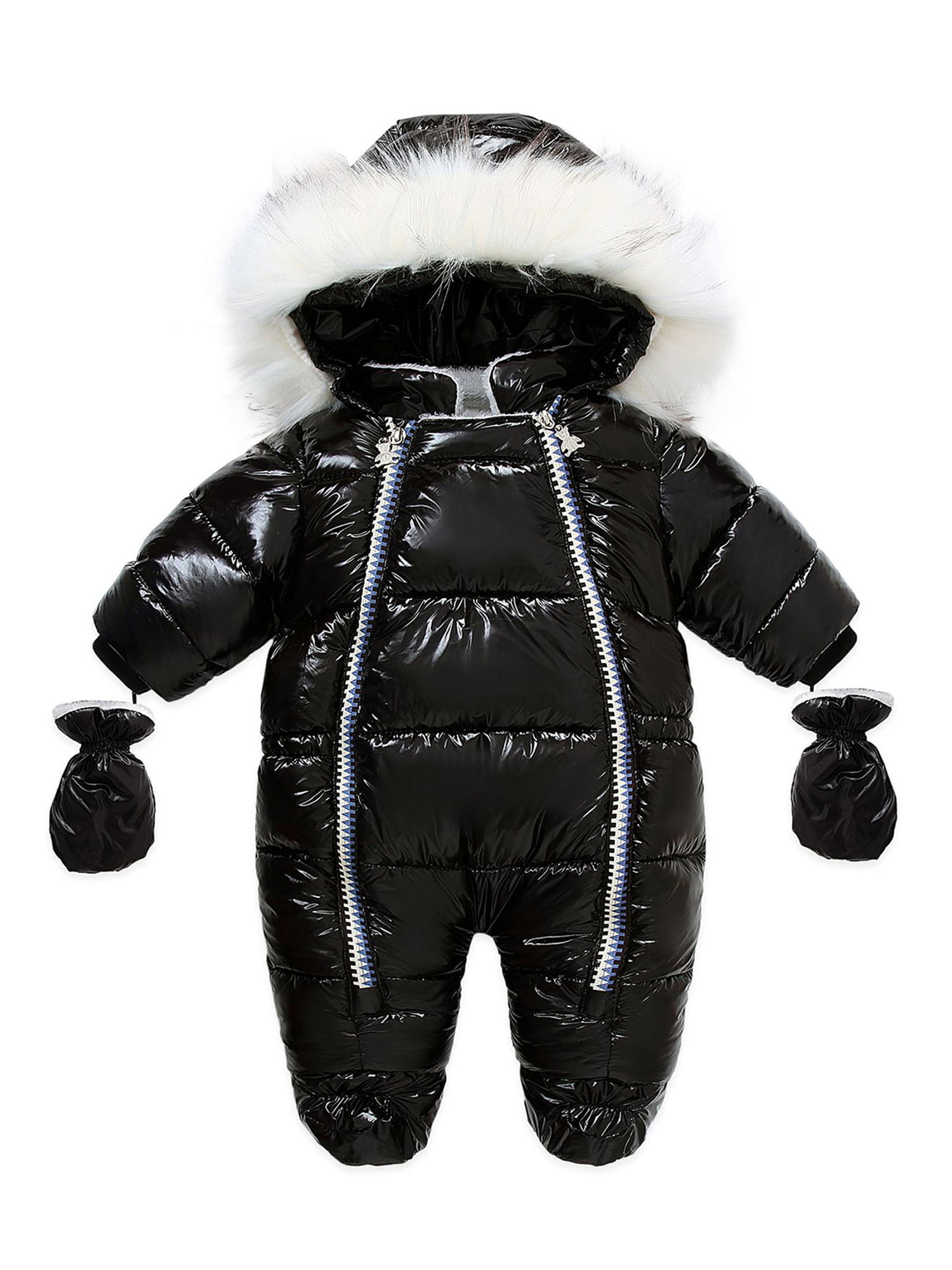 12-18 Months Baby Snowsuit Infant Hooded Romper Winter Jumpsuit Zipper Front 