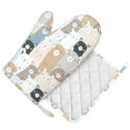 thumbnail image 5 of ZNDUO Non-Slip Cooking Oven Gloves, Cute Teddy Bear Seamless Pattern Oven Mitts and Pot Holders Set, 5 of 8