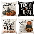 thumbnail image 1 of fundas de almohada de calabaza de Halloween, 18 x 18 pulgadas, decoración de granja de truco o trato, funda de almohada decorativa de Halloween del 31 de octubre, 1 of 6