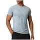 thumbnail image 2 of Ceisia Men's Athletic Textured T-shirt Short Sleeve Round Neck Quick Dry Slim Fit Outdoor Climbing Running Casual Tee Tops Slim Fit Gray XL Gifts, 2 of 7