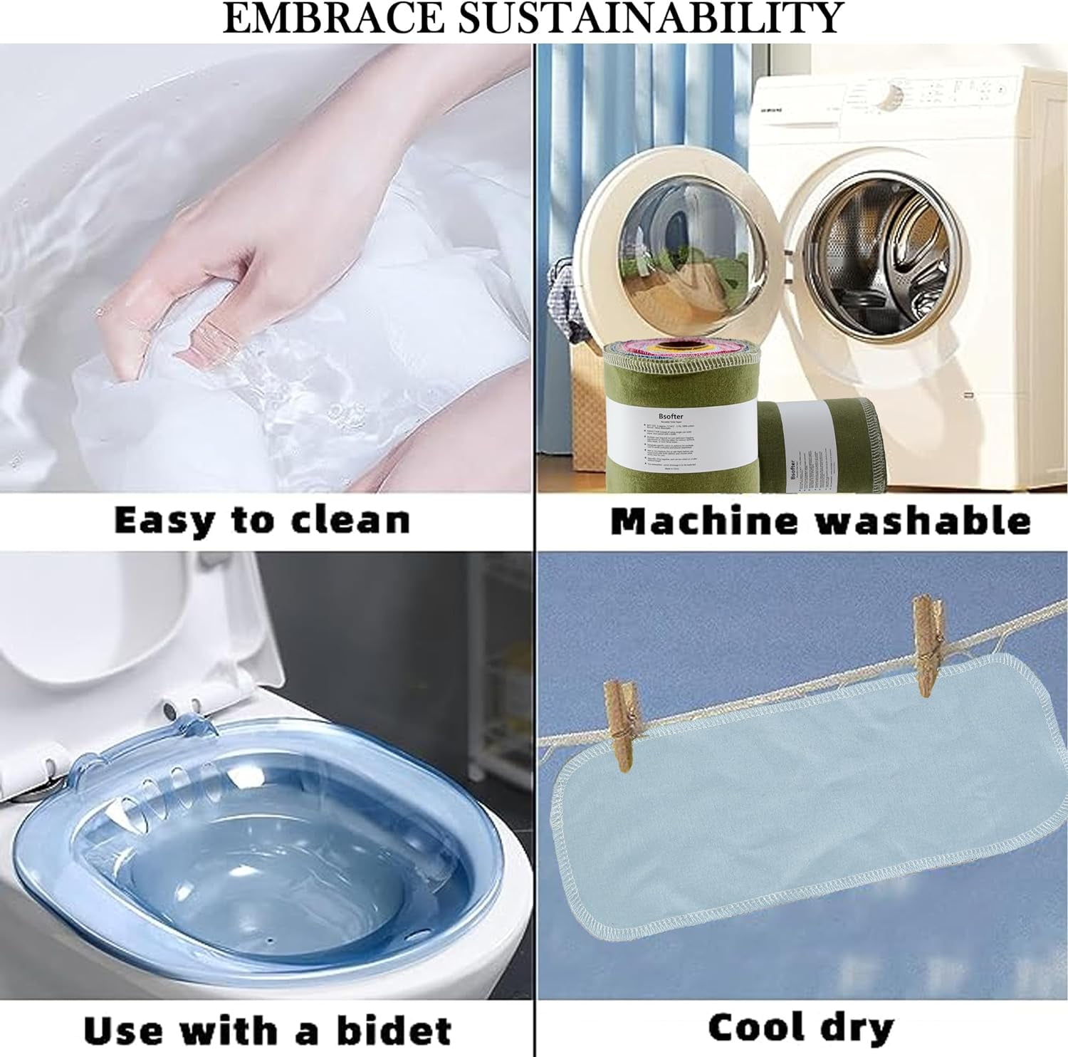 Reusable Toilet Paper Washable - 56 Pack Reusable Toilet Paper Rolls,Bidet Towels Soft Washcloths Reusable Toilet Paper Cloth Reusable Toilet Tissue Reusable Toilet Paper for Rv Camper Tp
