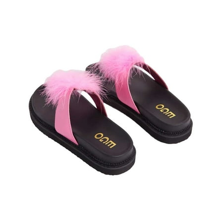 VerPetridure White Sandals Women Fashion Women s Casual Shoes Breathable Sandals Plush Flip-flops
