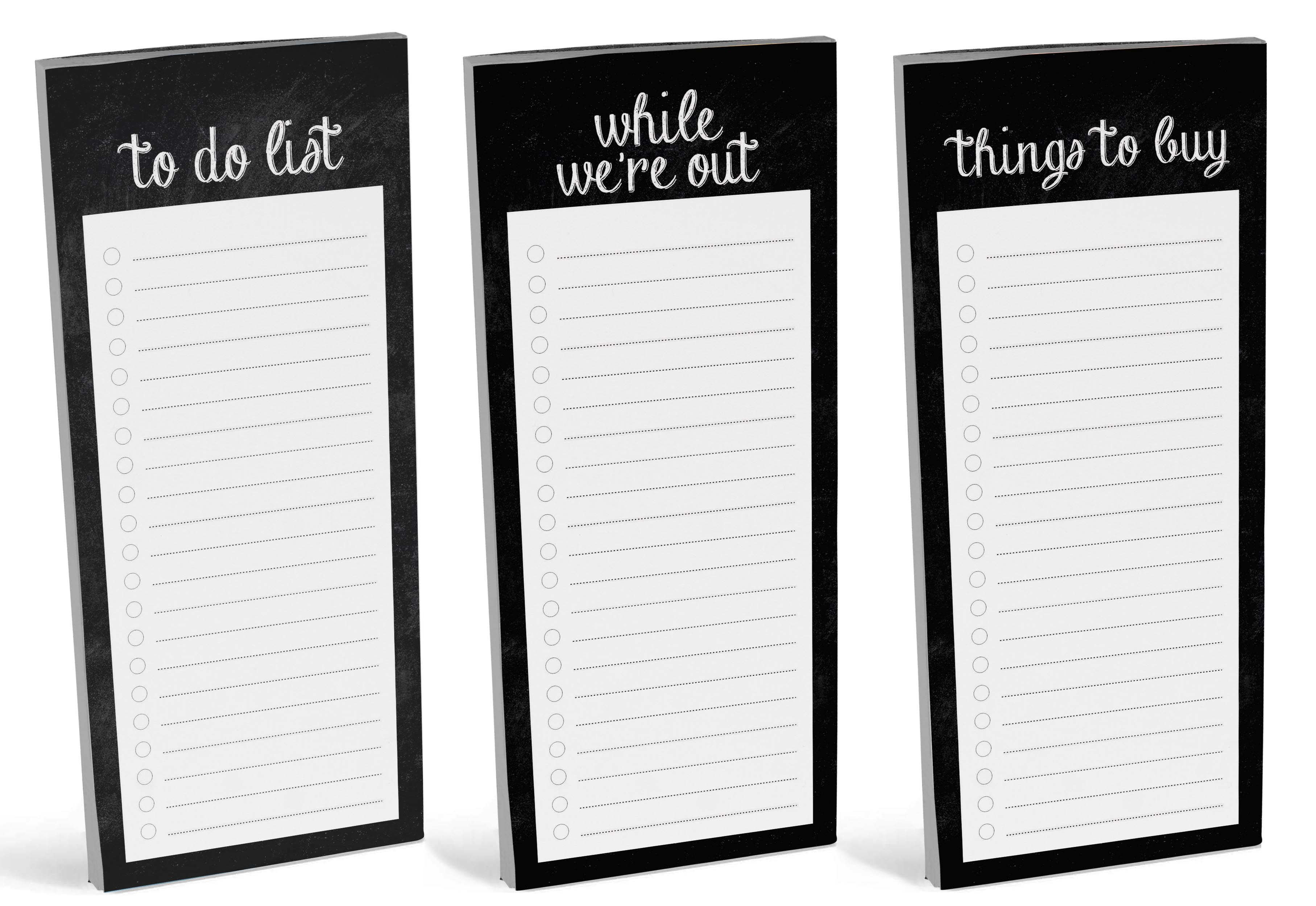 Inkdotpot Pack of 3 Magnetic Fridge To-Do List Notepads- Magnetic Memo Pads For Refrigerator-(50 Sheets Each)-KK