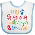 thumbnail image 3 of Inktastic Gramma and Grampa Love Me Boys or Girls Baby Bib, 3 of 4