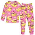 thumbnail image 2 of Dailycode Cotton Pajama Set Snug Fit Long Sleeve Top and Pants for 18M-8Y Duck with Sunglasses, 2 of 7