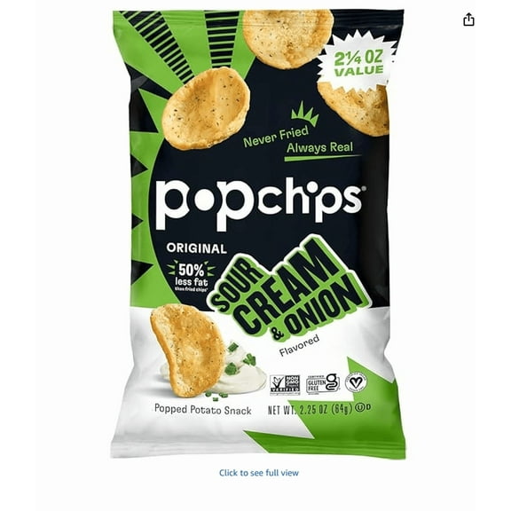 Popchips Potato Chips Sour Cream & Onion (6 Pack)