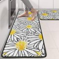 thumbnail image 2 of Kitchen Rugs Sets Of 2,White Daisy Flower Black Lines Pattern Anti Fatigue Kitchen Mat Rugs Non Slip Washable,Decorative Kitchen Floor Mats for Kitchen,Sink,Laundry,17"x47"+17"x47", 2 of 5