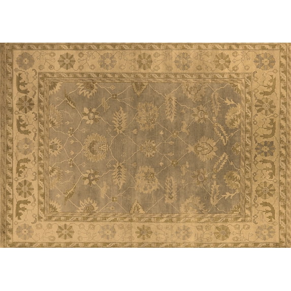 Ahgly Company Indoor Rectangle Oriental Brown Industrial Area Rugs, 7' x 10'
