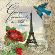 Angle View: Napkin-Everyday: Paris-God Gives... (6.5" X 6.5")-1 Package Containing 20 Napkins