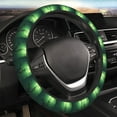 thumbnail image 5 of Xecao Green Night Sky Moon Branches patten Stretch Elastic Steering Wheel Cover, fits all vehicles, 15-inch diameter, 5 of 6