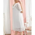 thumbnail image 2 of Defitshape Women's Summer Nightgown Princess Short Sleeve Lace Vintage Sleep Dress Mesh Casual Sleeping White 4-6, 2 of 4