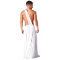 thumbnail image 4 of Aiihoo Mens Ancient Greek Long Skirt with Wristbands One Shoulder Strap Roman Toga White M, 4 of 5