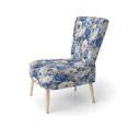 thumbnail image 3 of Designart "Élégance Néo-Victorienne : Motif Roses Bleues II" Chaise d'Appoint Rembourrée Motif Roses Bleues - Fauteuil Cottage pour Salon, 3 of 7