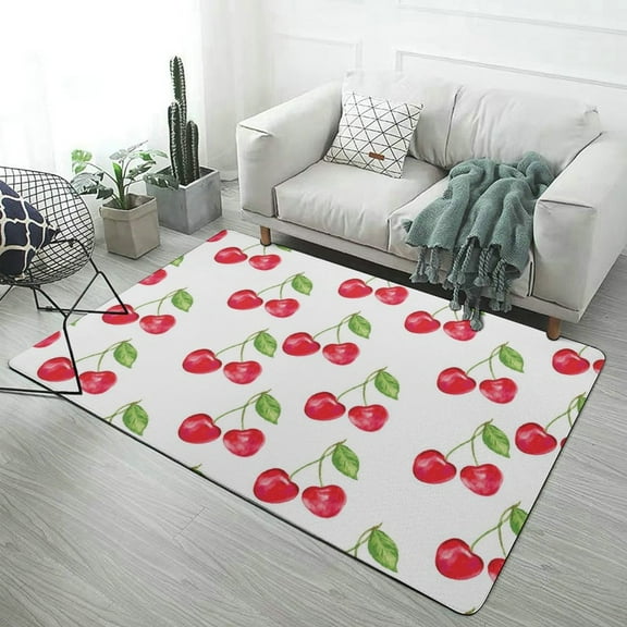Red Cherry Carpet Style Living Room Bedroom Rug Modern 3d Entry Door Mats Household