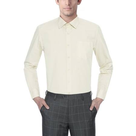 Verno Men s  Classic Fashion Fit Long  Sleeve  Ivory  Color 
