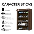 thumbnail image 4 of Zapatera de 5 Niveles Multifuncional | Estante para Zapatos | Almacenamiento de Calzado de Acero Inoxidable | Closet Organizador para Tenis | Tela Impermeable, 4 of 5