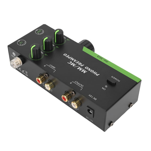 Preamplificador De Fono Mm/mc, Preamplificador De Fonógrafo Estereo Profesional Para La Plataforma Giratoria Con 5 Pin XLR Salida De Entrada De 3.5 Mm Salida De