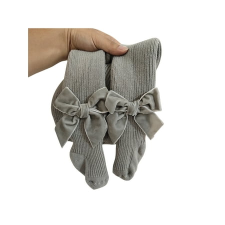 

Baby Girl Tights Thick Bowknot High Waist Cable Knit Footed Leggings Stockings Cotton Pantyhose