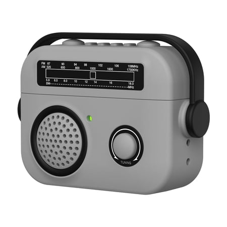 for Airpods Pro 2nd Generation 2022 Case Cover with Swivelling Handle Cute Radio Design with Locking Cap Silicone Rubber Shockproof Protective Cover for Airpods Pro Gen LightGray