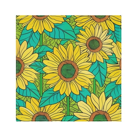 

Napkin Satin Napkin 20*20Inchx6 Kitchen Towel Dinner Plate Towel Decorative Towel Napkin Tea Towel Suitable For Kitchen Table Yellow Cartoon Sunflower
