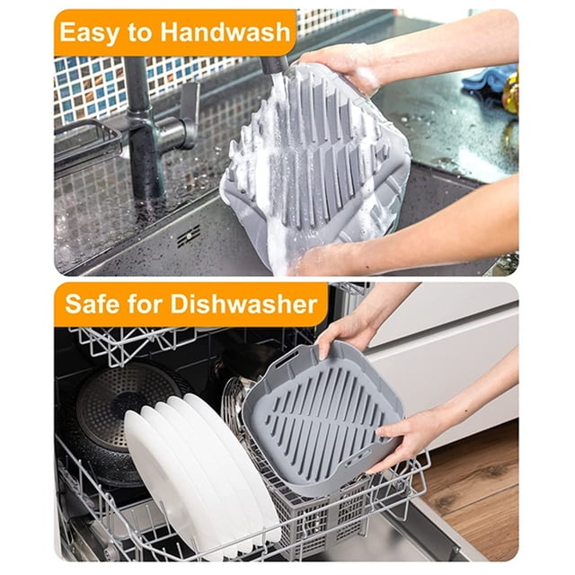 Oliegs Couverture Chauffante Tapis de Friteuse à Air Chaud Pliable Multifonctionnel en Gel de Silice Plateau de Cuisson Fond Rond Antiadhésif Tapis de Gel de Silice Réutilisable Remplacement de Papier Parchemin Chocolat