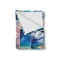 thumbnail image 2 of Collage Soft Flannel Fleece Throw Blanket, Seaside and Nature Traveling Photos Sunny Sand Beaches and Close up Butterfly, Cozy Plush for Indoor and Outdoor Use, 50" x 70", Multicolor, by Ambesonne, 2 of 5