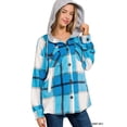 thumbnail image 2 of The Simply Fashion Women's Fleece Solid Hoodie Plaid Sweatshirt with Pockets DeepSky,Large, 2 of 3