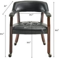 thumbnail image 2 of MODERION Solid Wood  Caption's Chairs,Dinning Chairs with Wheels and Arms, Office Desk Chairs, Classic Swivel Accent Chairs with Upholstered,Dinner Chairs, 31.5¡±H for Living Room Gray SY1318GY, 2 of 17