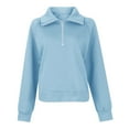 thumbnail image 5 of Aloohaidyvio Women's Casual Half Zip Sweatshirts Long Sleeve Solid Color Pullover Jackets Fall Outfits Winter Y2K Clothes, 5 of 5