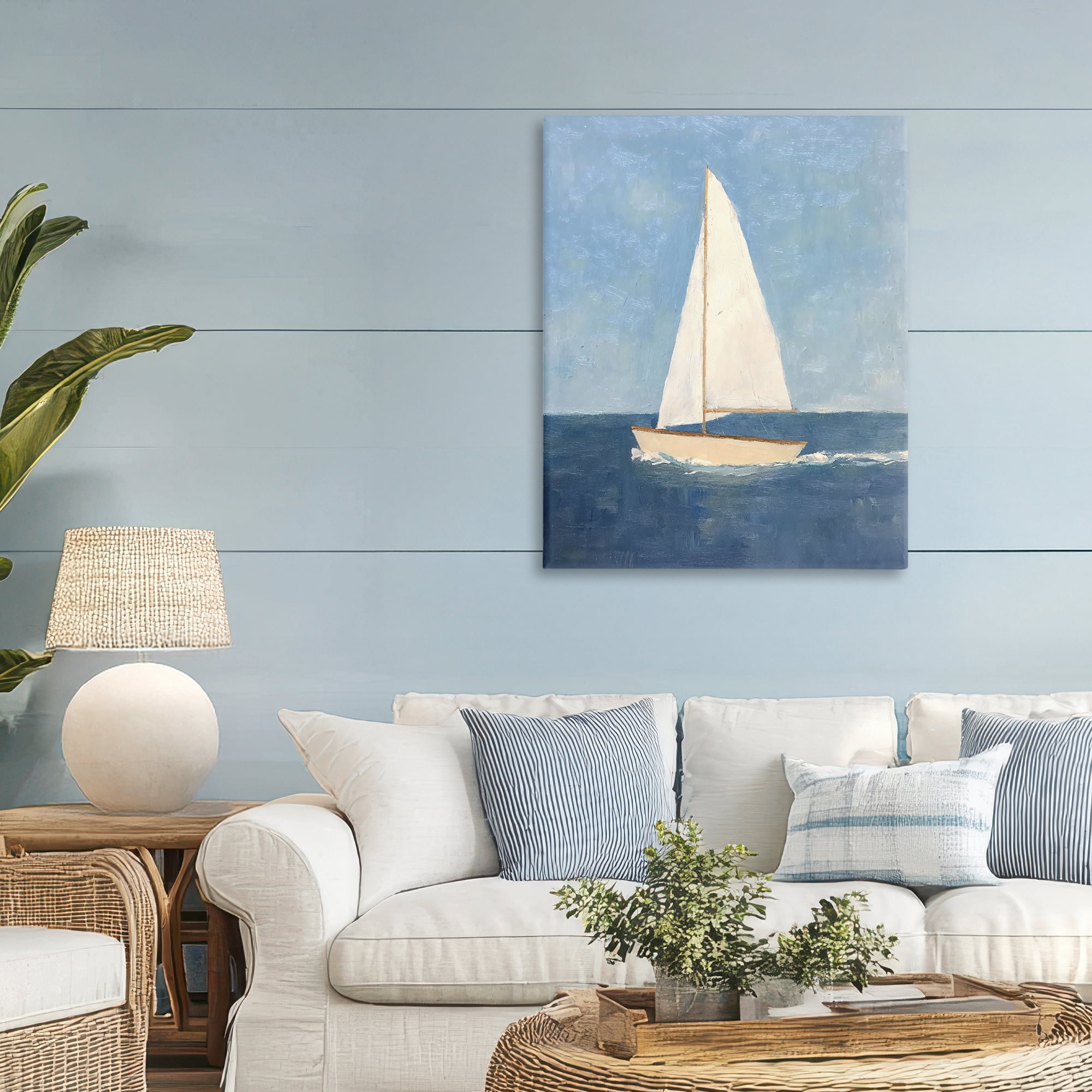 Stupell Industries Deep Blue Sail at Sea Canvas Wall Art, design by Creative Studio