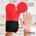 thumbnail image 5 of Ecoberi Red Silicone Oven Mitts and Pot Holder Set, 3 Count, 5 of 6