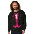 thumbnail image 3 of Breast Cancer Awareness Print Tuxedo Men's Big & Tall Crewneck Sweatshirt Brisco Brands 2X, 3 of 5