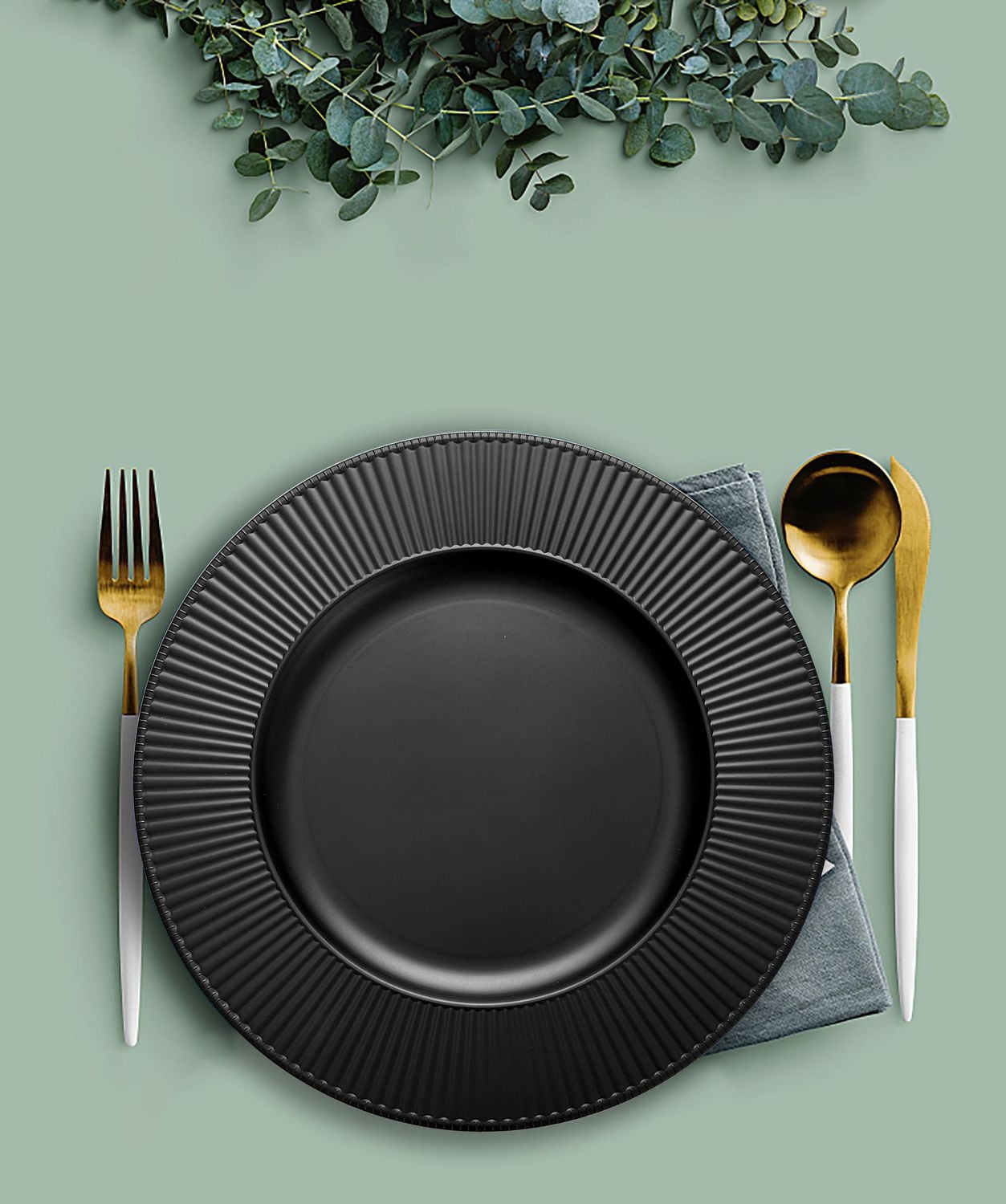 Grand plat uni 33cm Home Trends noir