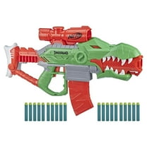Nerf DinoSquad Rex Rampage Motorized Electronic Dart Blaster with 20 Nerf Darts Kids Toys for Outdoor Summer Games Ages 8 and Up