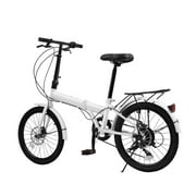 Aiqidi 20" 7-Speed Folding Bike for Adult Teenager, High Carbon Steel Frame Dual Disc Brakes Height Adjustable Foldable Bicycle