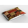 thumbnail image 2 of Ambesonne African Pillow Sham 2 Pack, Patchwork Style, 36"x20", Red Green Black, 2 of 3