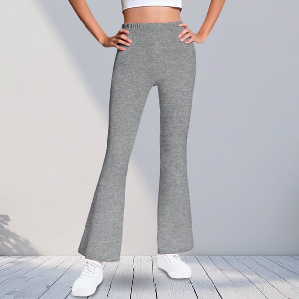 Cowsor Girls Flared Dress Pants – Soft Bell Bottom Uniform Pants for School or Daily Wear