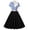 Blue, variant on Women's 50s Style Vintage Cocktail Dresses Short Sleeve Tie Neck A-Line Swing Midi Dress Tea Party Formal Evening Prom Dress with Belt