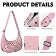 thumbnail image 2 of Geometric Dots Print Crossbody Bag for Women Retro Polka Dot Crescent Shoulder Purse with Adjustable Strap Compact Corduroy Bag for Shopping Hiking or Office Use, 2 of 5