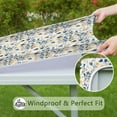 thumbnail image 6 of Pioneer Flower Floral Print Pattern Square Fitted Tablecloth with Elastic Edge,Square Table Cover,Washable Elastic Table Cover for Home Kitchen Party Decor 36"x36", 6 of 6
